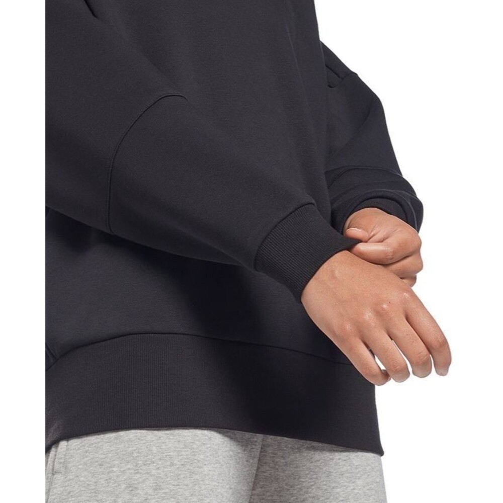 Reebok Women's Lux Oversized Pullover Sweatshirt Hoodie Logo Black M - Picture 3 of 5